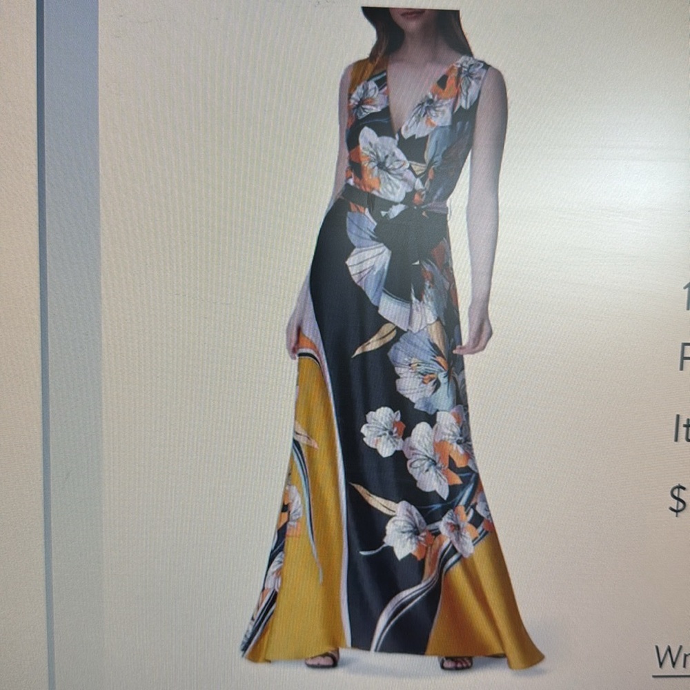 Tahiti Arthur S . Levine Retro Floral Maxi Dress